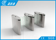 Automatic pedestrian waist high 304 stainless steel Sliding Flap  turnstile with RFID card/fingerprint reader