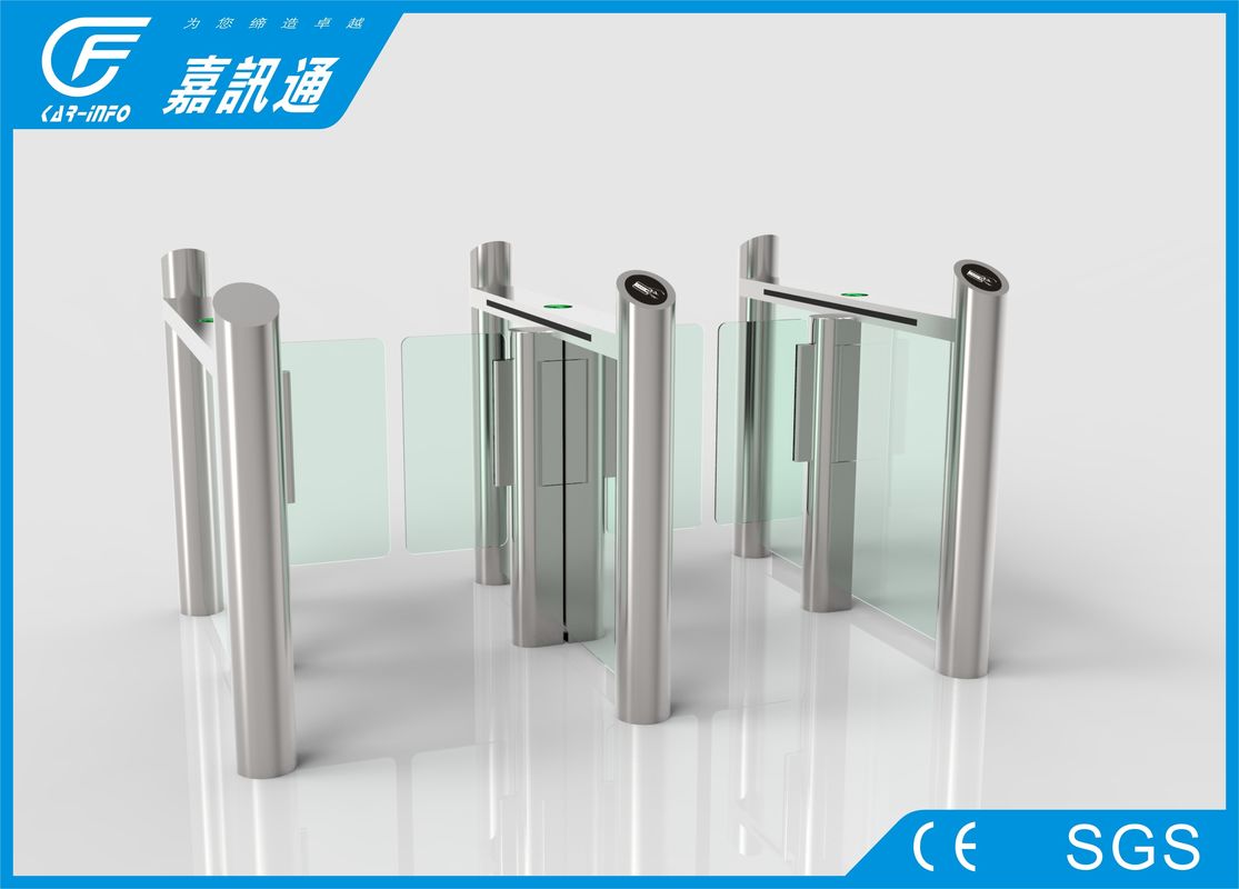 Reliable speed gate turnstile with switched by external button or remote control functions