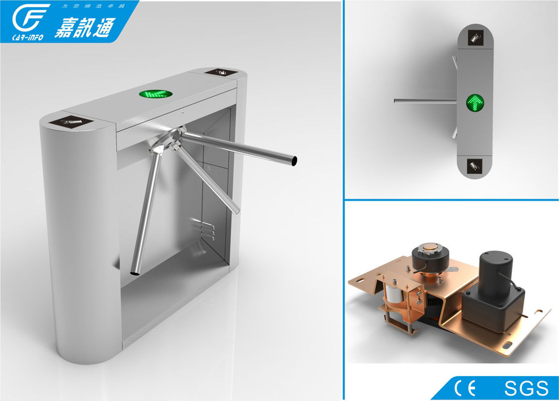 Stainless steel tripod turnstile with access control system , 1 year warranty