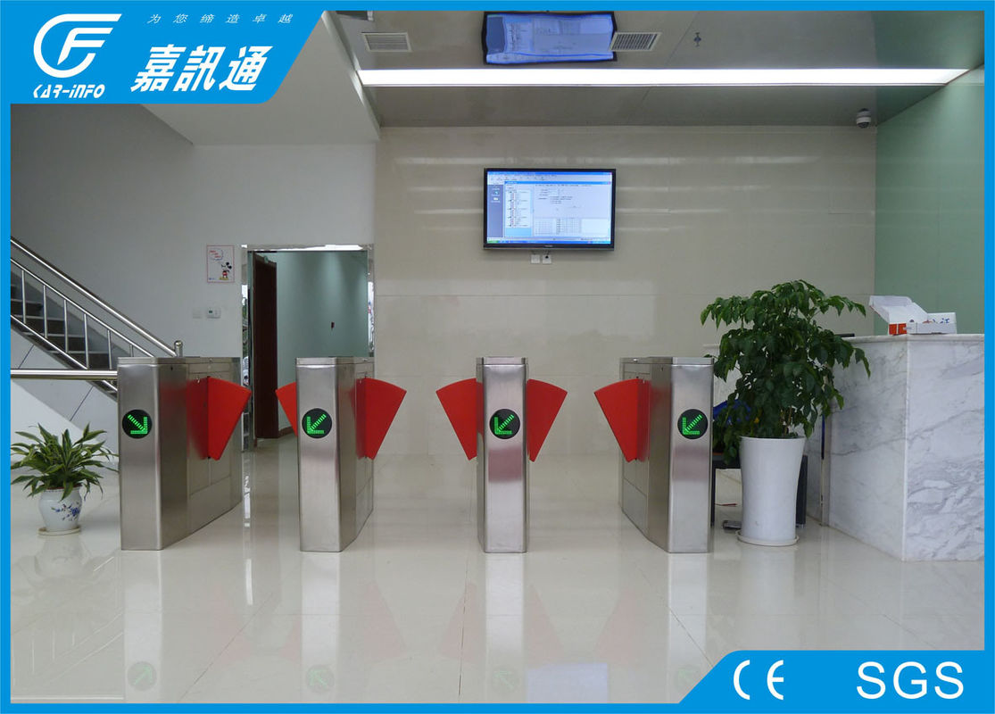 Automatic Flap Barrier  Electronic Turnstile Gates Brushed Surfaces For Ticket Checking