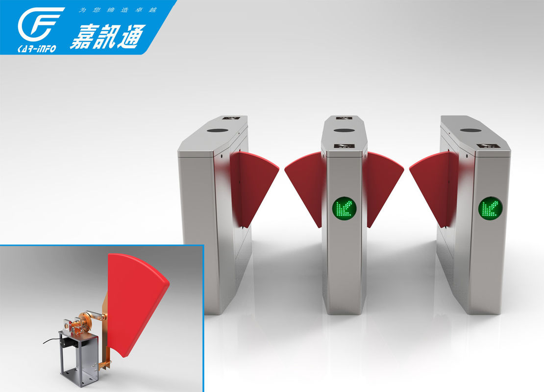 Secuirty Barcode Scanned Automatic Flap Sliding Turnstile Gate For Airport