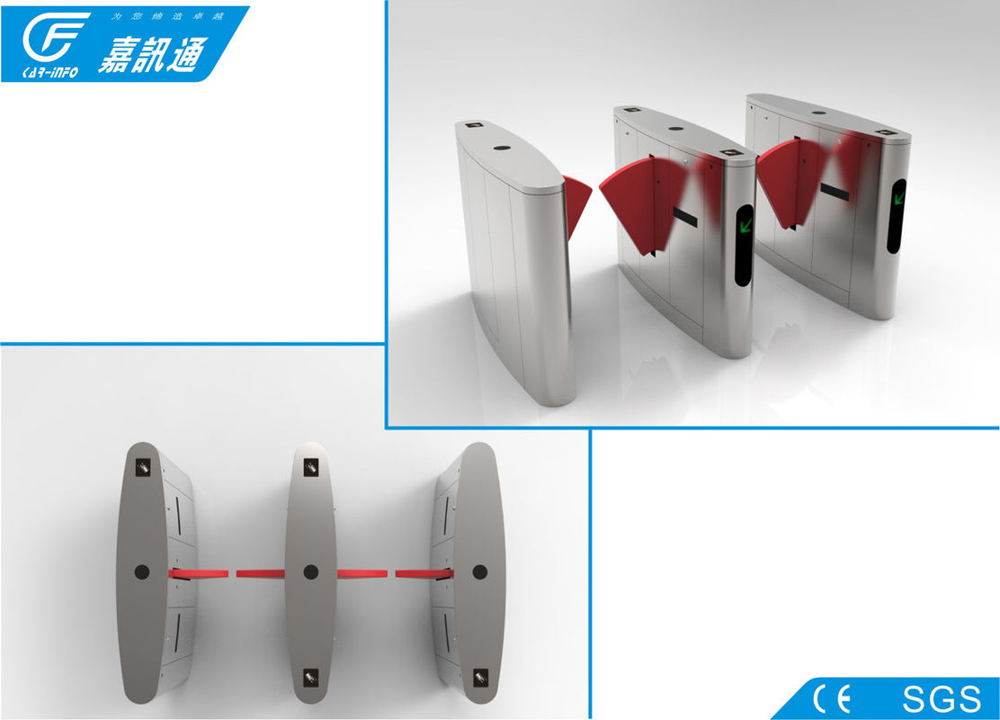 Access Control Flap Barrier Gate , Bar Code Office Security Gates Automatic Reset Function