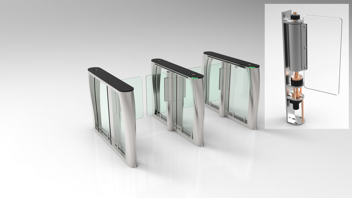 Glass High Speed Gate Turnstile 4 Pairs IR Sensor 304SUS Housing For Airport