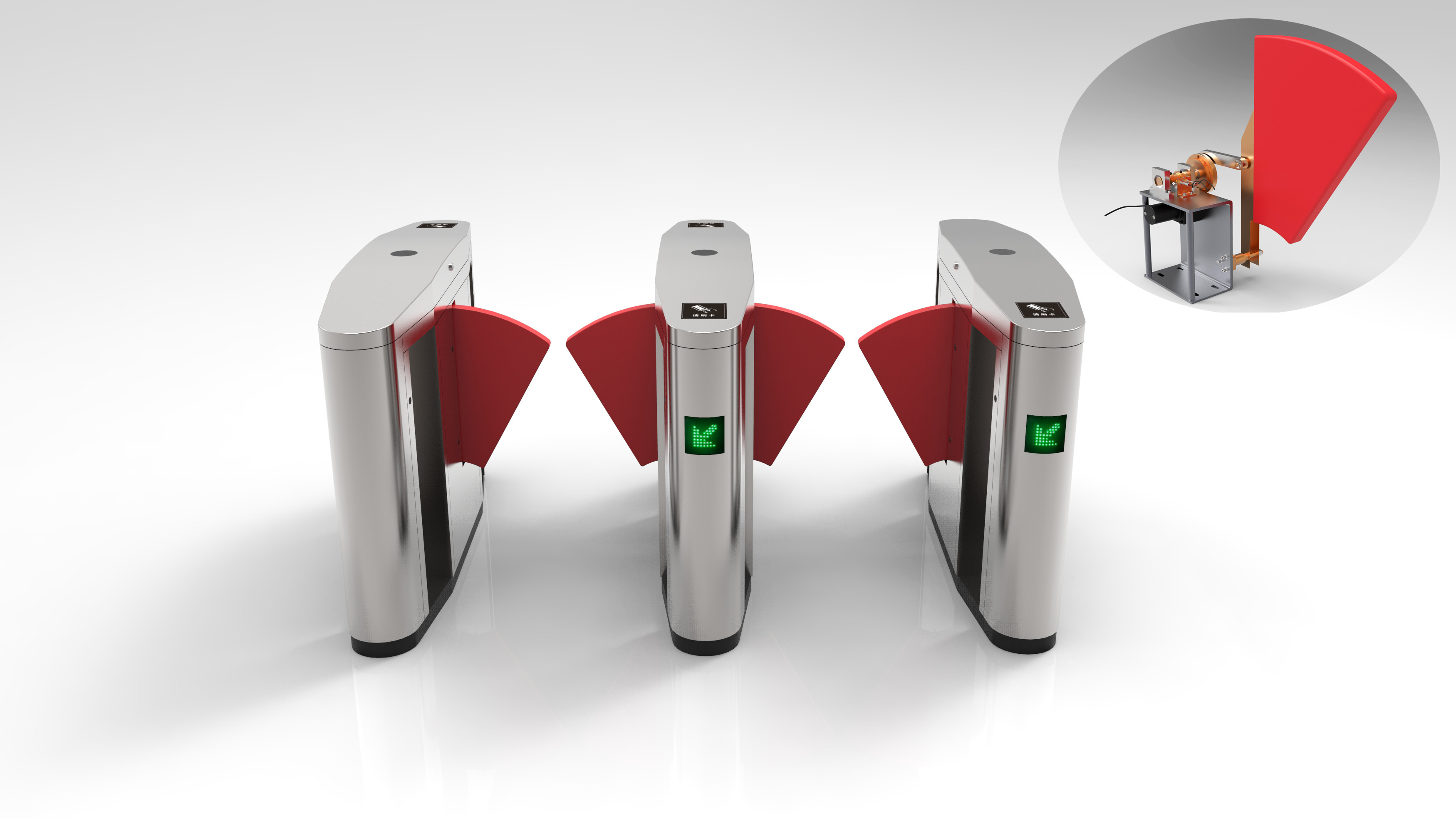 Automatic Flap Barrier Entrance Rfid Access Control , Rfid Flap Barrier Gate