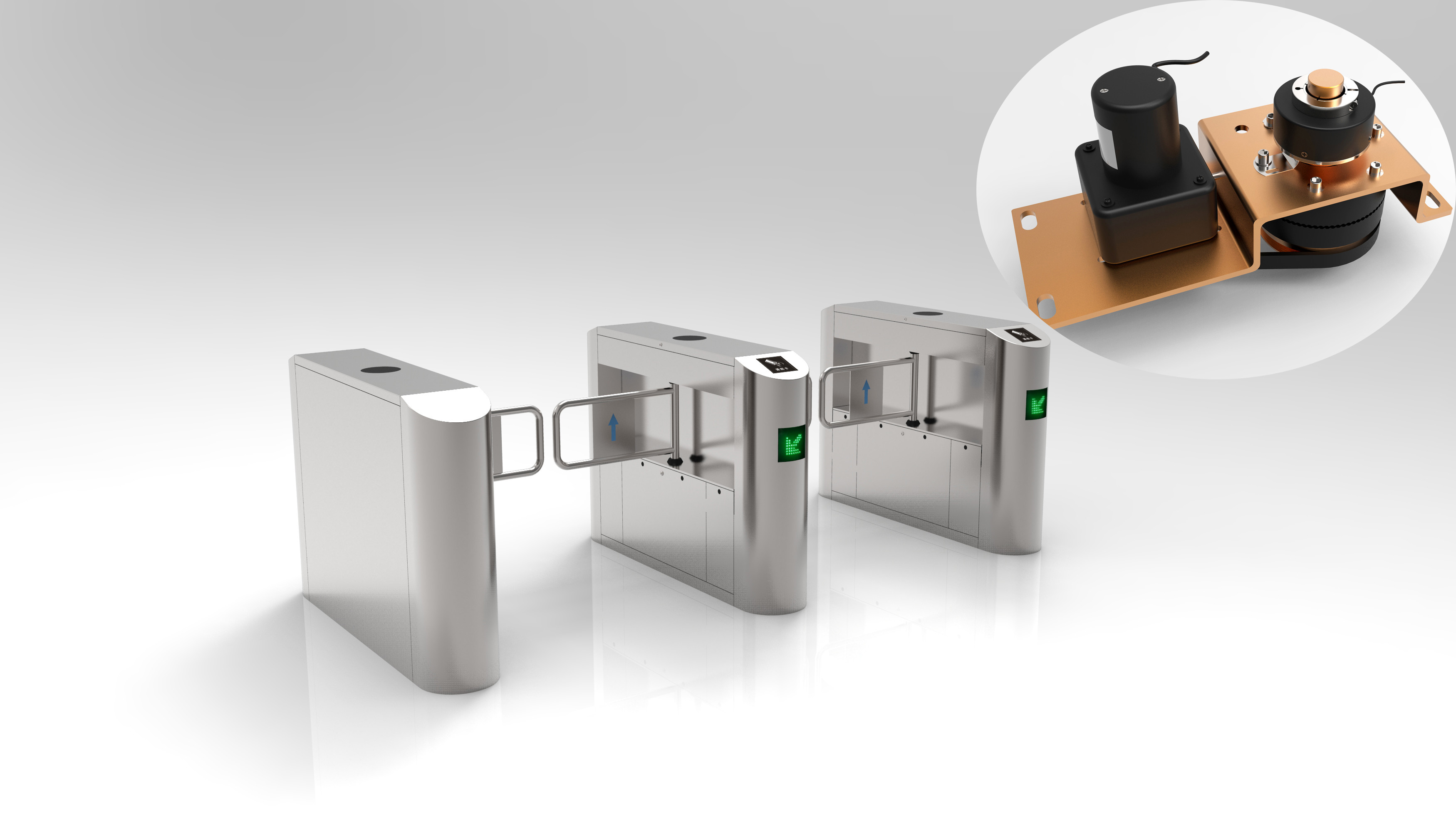 Disable Channel Turnstile Security Doors , Turnstile Barrier Gate 304