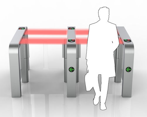 70W Pedestrian Barrier Gate Automatic Systems Turnstiles Fingerprint Control