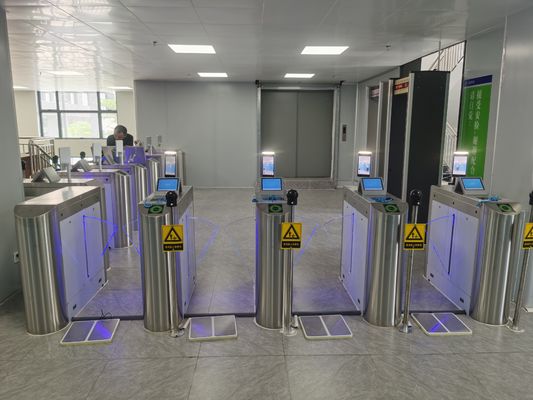 RS232 Communication Train Station Turnstile With Ticket Check Barcode Scanner