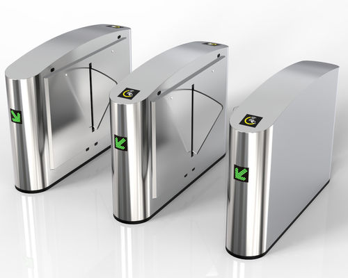 Entrance Control Automatic Flap Barrier Turnstile Silver With 0.2S / Person Speed