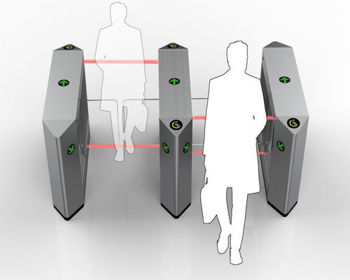 Fast 0.2s Opening Time Swing Turnstile Gate Stainless Steel Material Silver Color