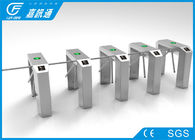 304 stainless steel waist high turnstile with rfid / barcode / fingerprint access control system