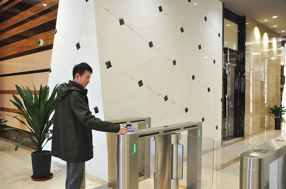 Low Noise Security Speed Gate Turnstile System 75W With Card Reader