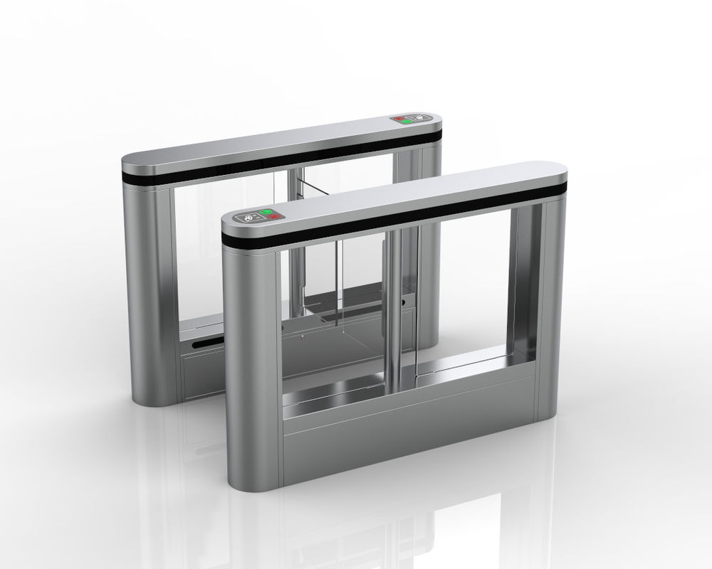 Secure Glass Security Turnstiles , Fast Access RFID Turnstile Gate With Card Reader