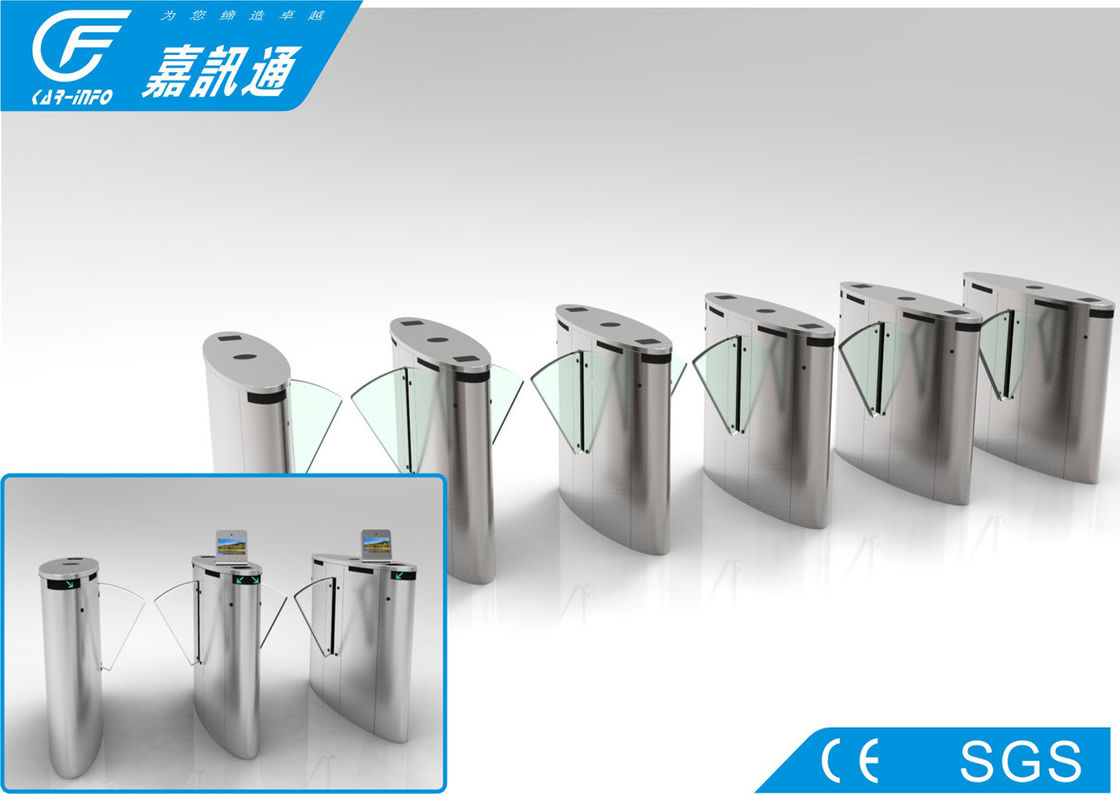 Acrylic Glass Retractable Barrier Gate , Stadium Turnstile Gate With Card Reader