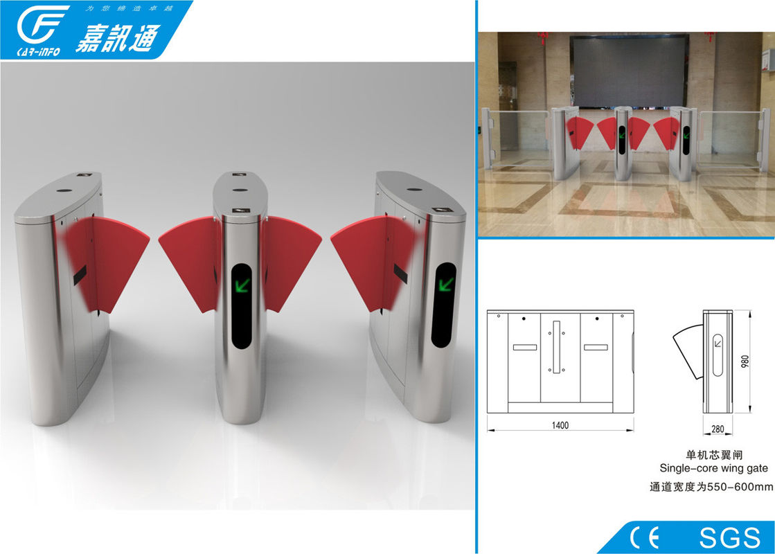 Security Access Control  Flap Gate Barrier Turnstile Fast Speed For Libratary Exit