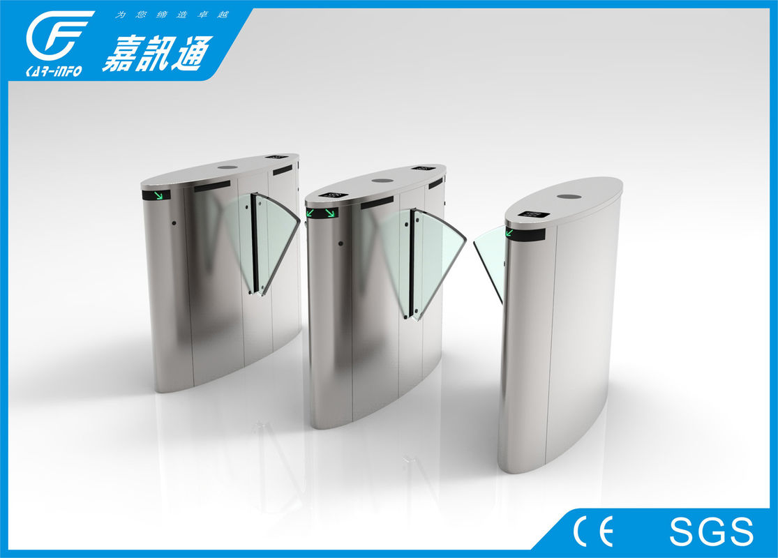 Face recognition Stainless Steel Turnstiles gate , High speed flap gates acccess control system