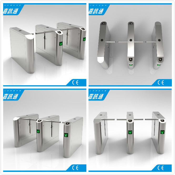 Office Entrance Stainless Steel Drop Arm Turnstile With 560mm Passage Width