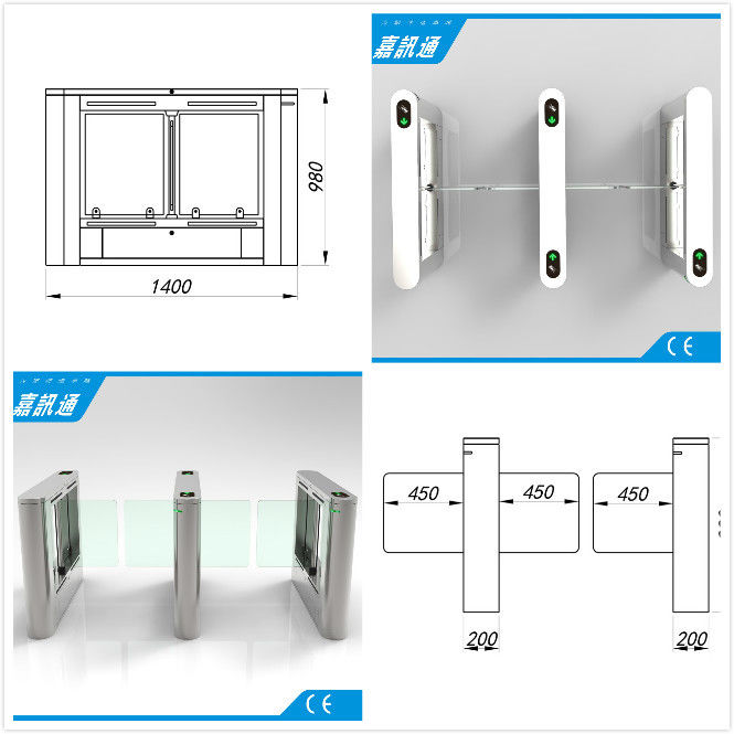 Airport / Metro / Swimming Hall Speed Gate Half Height Turnstile with Automatic Rfid Reader