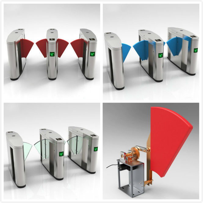 RFID Turnstiles Flap Gate Barrier , Automatic Optical Turnstile Access Control